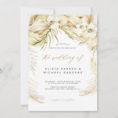 Orchidee Tropische Boheemse Gouden Pampas Grass We Kaart (Voorkant)