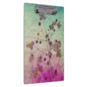 Orchidee turquoise en paarse bloemschrift textuur klembord (Rechts)