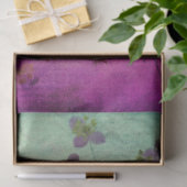 Orchidee turquoise en paarse bloemschrift textuur  tissuepapier (Geschenk)