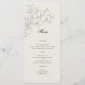 Orchidee Verheven Ecru Formeel Traditioneel Huweli Menu (Voorkant)