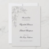Orchidee Verhoogde Ivoren Formele Traditionele Tro Save The Date (Voorkant)