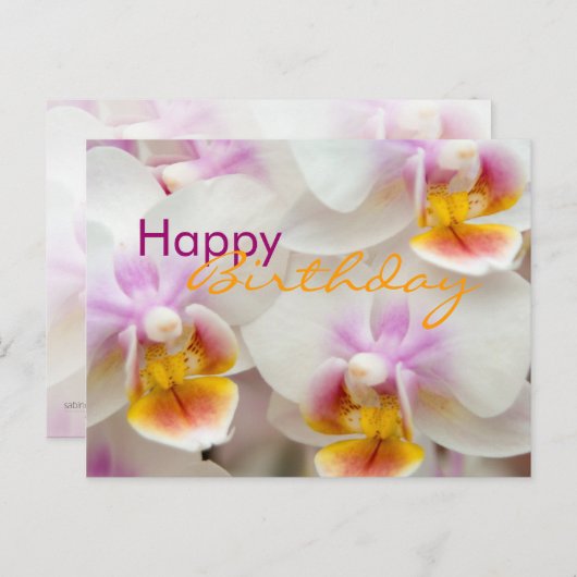 Orchidee · Verjaardag Briefkaart (Voorkant / Achterkant)