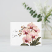 orchidee verjaardag kaart (Staand voorkant)