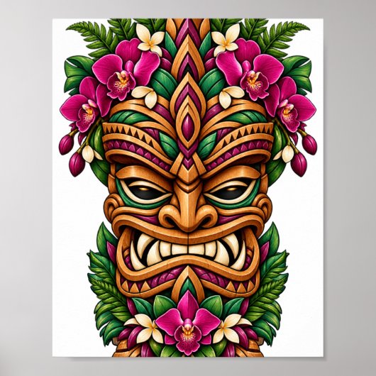 Orchidee Vlam Tiki Poster (Voorkant)