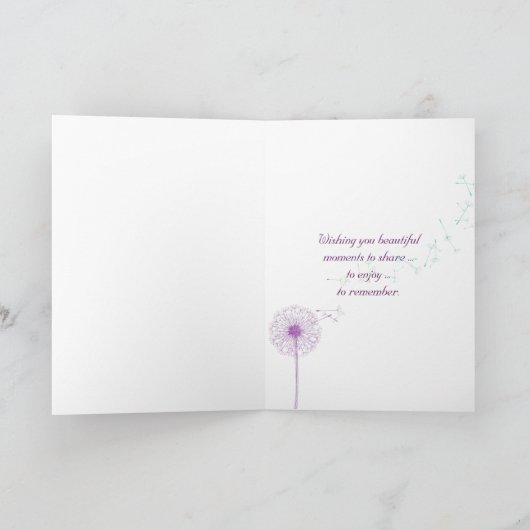 Orchidee vlinder verjaardag kaart (Binnen)