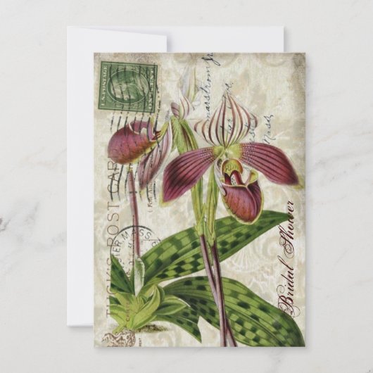 orchidee vrijgezellenfeest theepartij kaart (Voorkant)