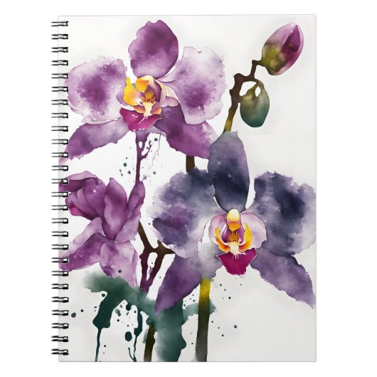 Orchidee - Watercolor bloemen Notitieboek (Voorkant)