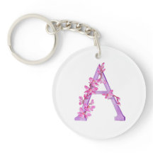 Orchidee waterverf A monogram Anushka naam beteken