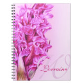 Orchidee waterverf art gepersonaliseerd roze notit notitieboek (Voorkant)