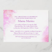 Orchidee waterverf paars 60 en geweldig folie uitnodiging (Achterkant)