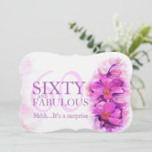 Orchidee waterverf paars 60 en geweldig kaart (Staand voorkant)