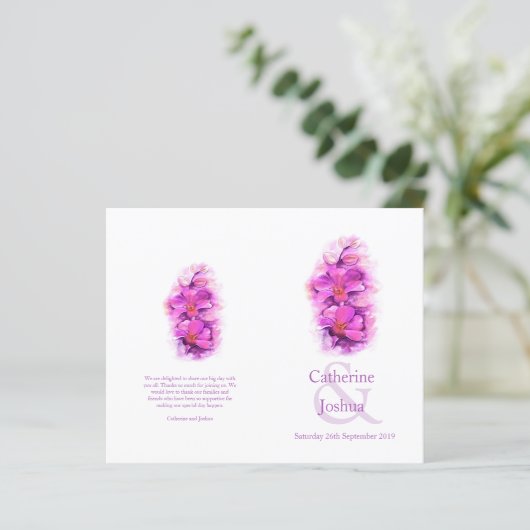 Orchidee waterverf paars roze weddenschap (Staand voorkant)