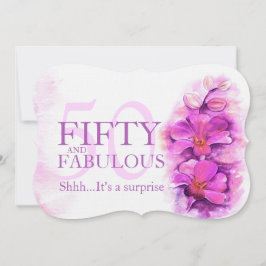 Orchidee waterverf paars vijftig en geweldig kaart