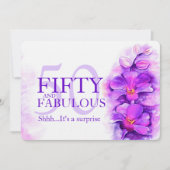 Orchidee waterverf paarse mauve fifty en geweldig kaart (Voorkant)