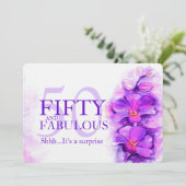Orchidee waterverf paarse mauve fifty en geweldig kaart (Staand voorkant)