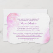 Orchidee waterverf paarse verrassing 60ste uitnodi kaart (Achterkant)