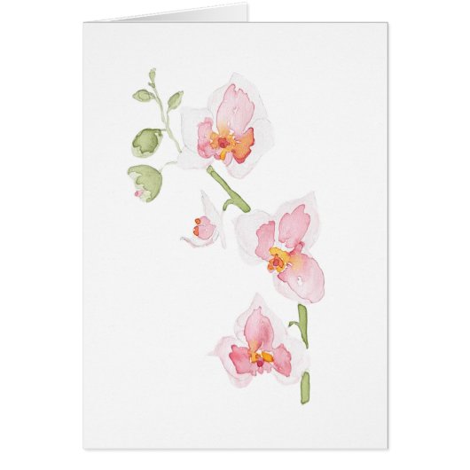 Orchidee Waterverf Print Wenskaart (Voorkant)
