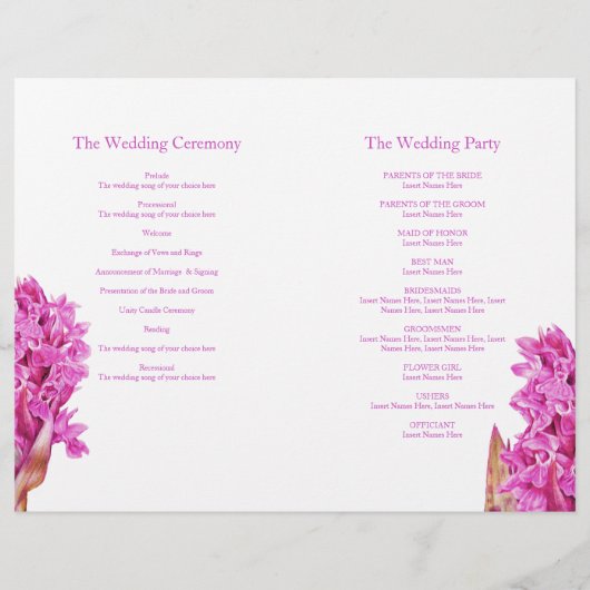 Orchidee waterverf roze platte bruiloft (Achterkant)