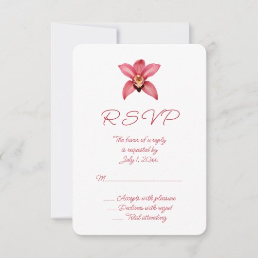 Orchidee Wedding RSVP Kaartje (Voorkant)