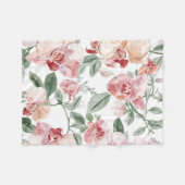 Orchidee Weide Waterverf Bloem Blozend Botanisch Fleece Deken (Voorkant (Horizontaal))