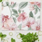 Orchidee Weide Waterverf Bloemendesign Blozend Bot Theedoek (Gevouwen)