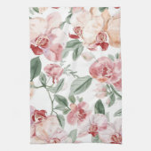 Orchidee Weide Waterverf Bloemendesign Blozend Bot Theedoek (Verticaal)