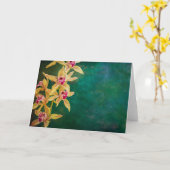 Orchidee wenskaart, leeg binnenin kaart (Gele Bloem)