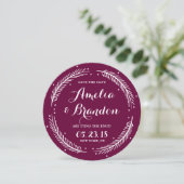 Orchidee Whimsical Winter Krans Save the Date Kaar (Staand voorkant)