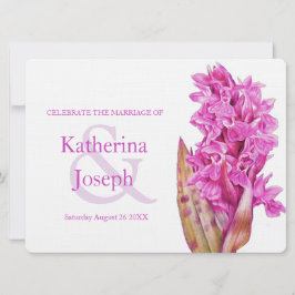 Orchidee wilde bloem waterverf paarse bruiloft uit kaart