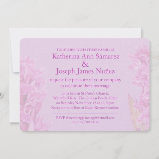 Orchidee wilde bloem waterverf paarse bruiloft uit kaart (Achterkant)