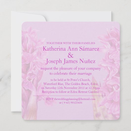 Orchidee wildflower waterverf vierkant bruiloft ui kaart (Achterkant)