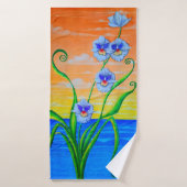Orchidee zonsondergang badhanddoek (Badhanddoek)