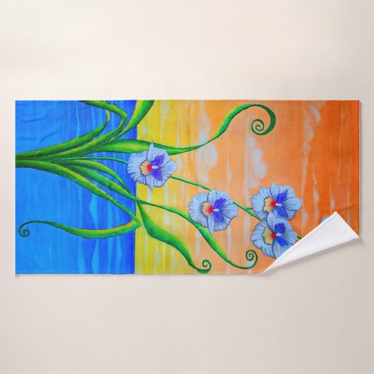 Orchidee zonsondergang badhanddoek (Badhanddoek)