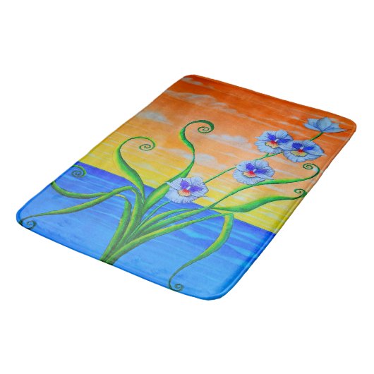 Orchidee zonsondergang badmat (Gekanteld)