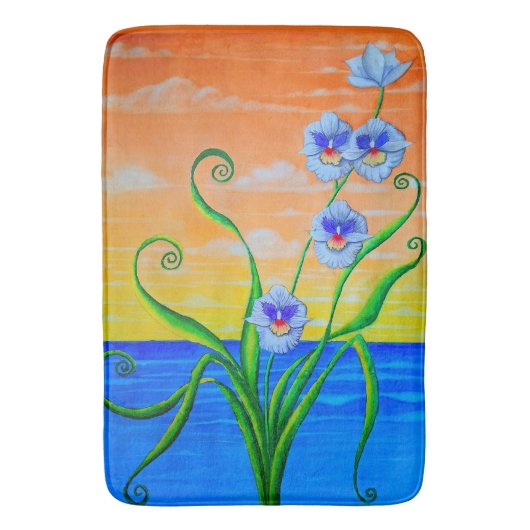 Orchidee zonsondergang badmat (Voorkant Verticaal)