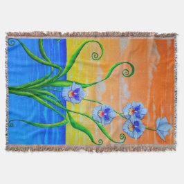 Orchidee zonsondergang deken