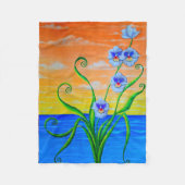 Orchidee zonsondergang fleece deken (Voorkant)
