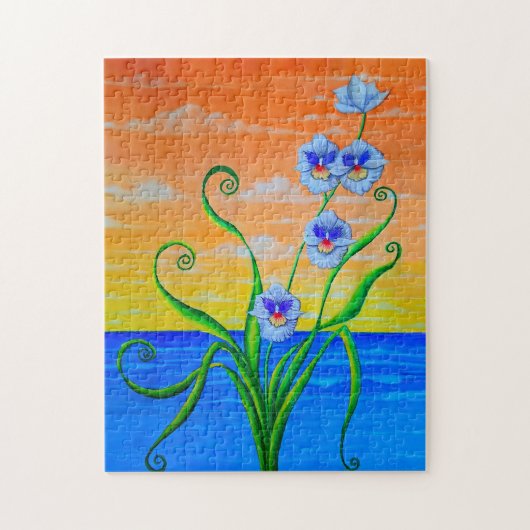 Orchidee Zonsondergang Legpuzzel (Verticaal)