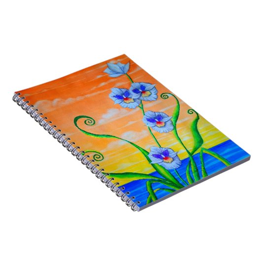 Orchidee zonsondergang notitieboek (Rechterzijde)