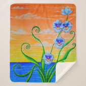 Orchidee zonsondergang sherpa deken (Voorkant)