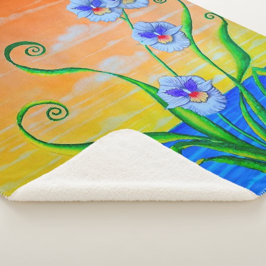 Orchidee zonsondergang sherpa deken (3/4)