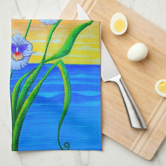 Orchidee zonsondergang theedoek (Quarter Fold)