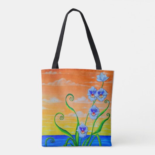 Orchidee zonsondergang tote bag (Achterkant)
