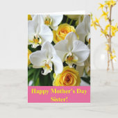 Orchidee Zusters Dag Wenskaart Kaart (Gele Bloem)