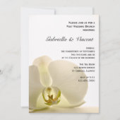 Orchideebloem op witte post-huwelijksbrunch kaart (Voorkant)