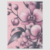 Orchideebloemen Roze Paarse grillige decoupage Tissuepapier (Voorkant)