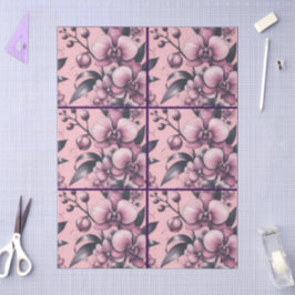 Orchideebloemen Roze Paarse grillige decoupage Tissuepapier