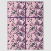 Orchideebloemen Roze Paarse grillige decoupage Tissuepapier (Voorkant)
