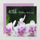 Orchideeën 40e trouwjubileum uitnodiging (Voorkant / Achterkant)