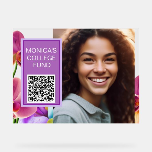 Orchideeën Aangepaste QR-code bord (Voorkant)
